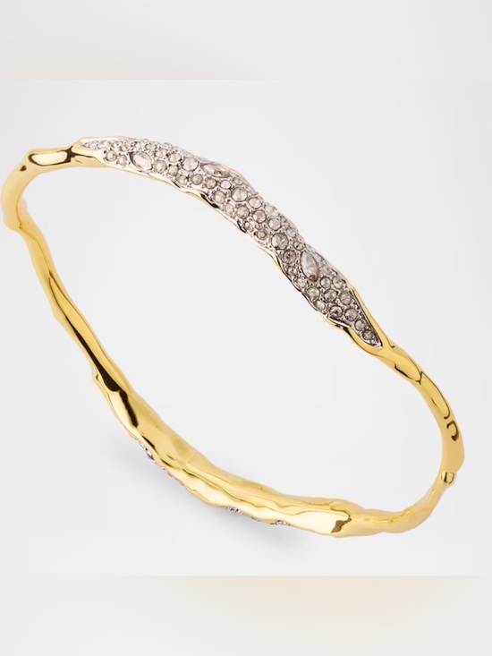 Jewelry - Alexis Bittar Solanales Gold Crystal Skinny Bangle Bracelet